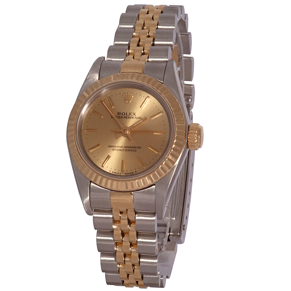 Rang udpege Saml op Rolex Oyster Perpetual 24mm gold dial - WatchesLikeNew